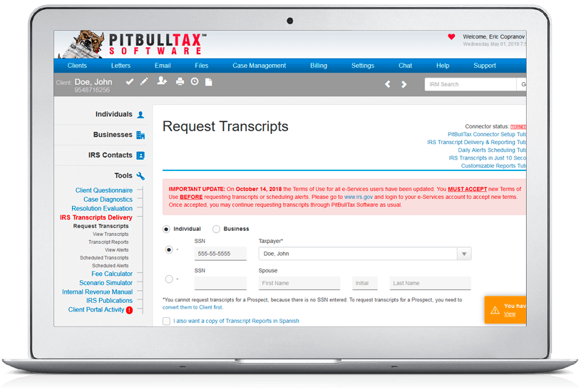 IRS Transcript Delivery and Reporting… with Automatic Daily Alerts 