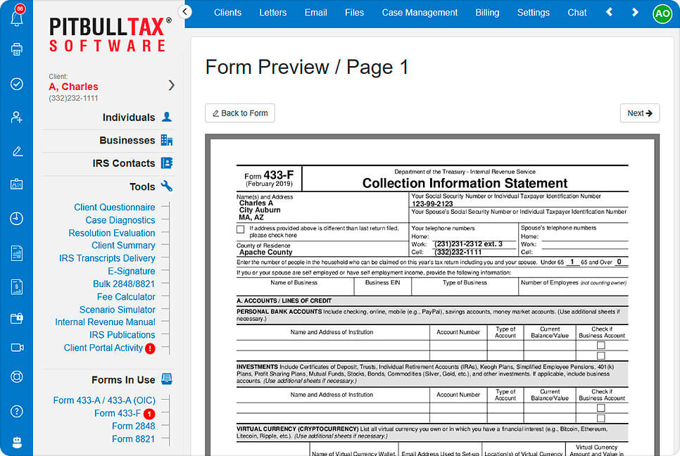 A screenshot of the form preview tool