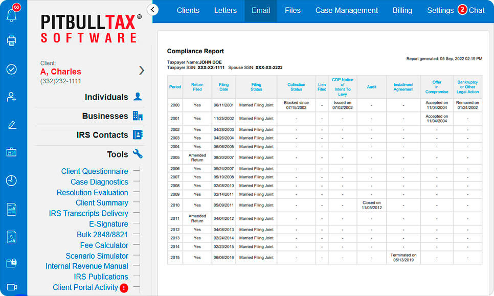 Picture of a compliance report